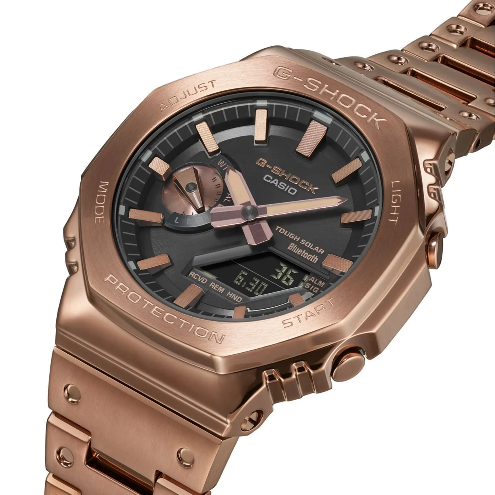 Front Side View of G-Shock Casio GM-B2100gd-5aer Rose Gold